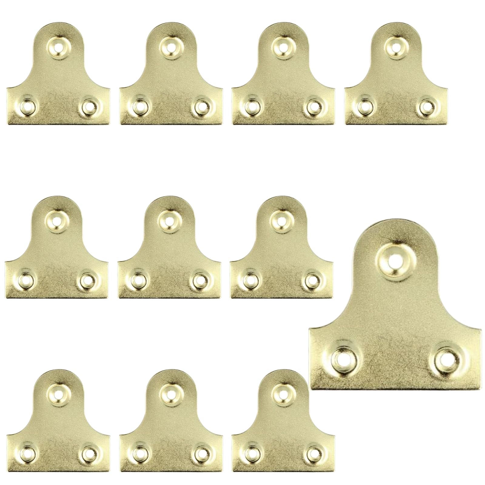 Koprek Gold 10 Pack Picture Hanging Plates Brass 32Mm, Picture Mirror Glass Plates Frame Hanging Fixing Plates - Brass Plated Picture Frame Hanger For Picture Mirror Fixing (32Mm)