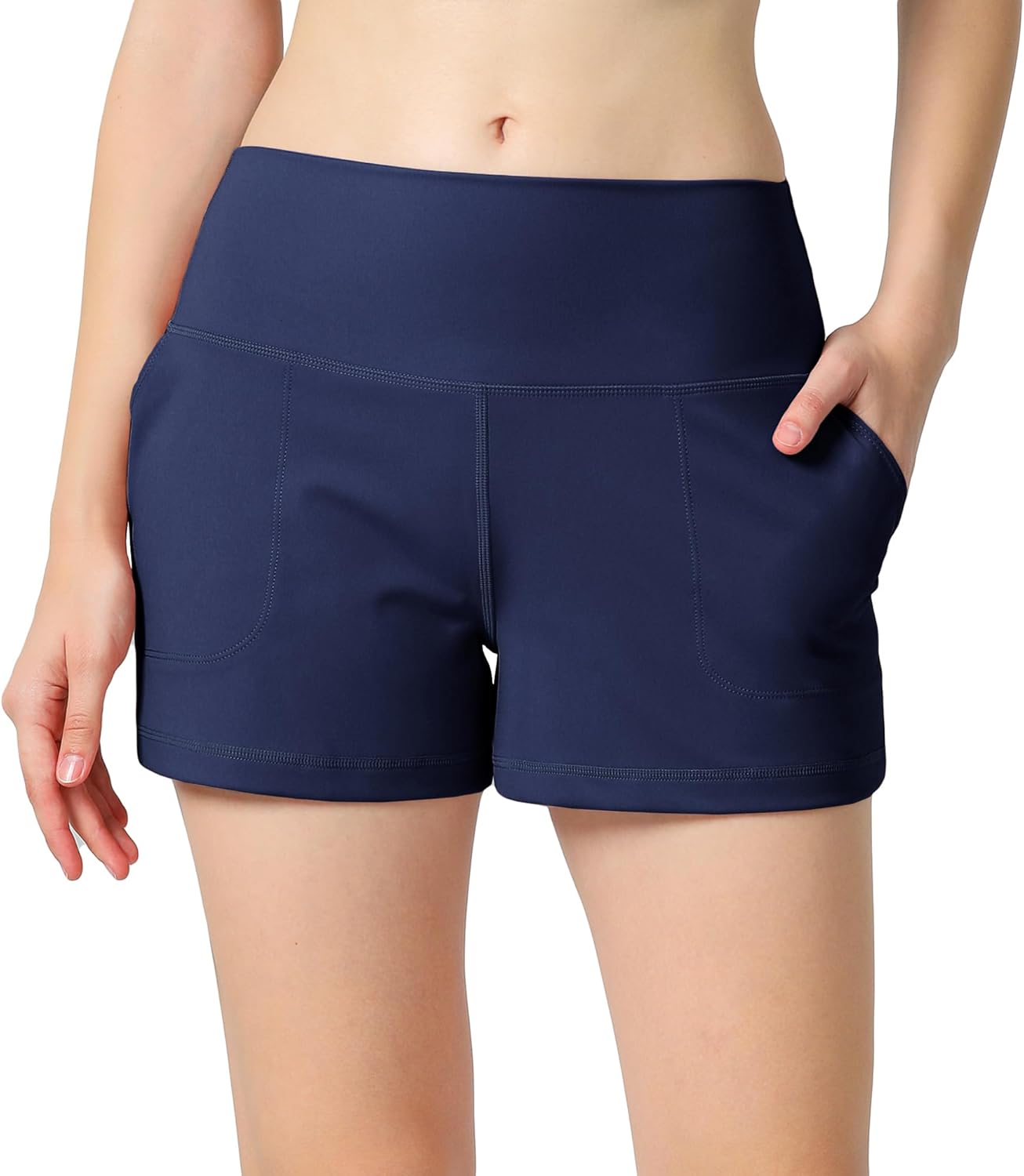 ALWAYS Women's High Waisted Spandex Shorts - Active Stretch Workout Bottoms for Yoga Running or Daily