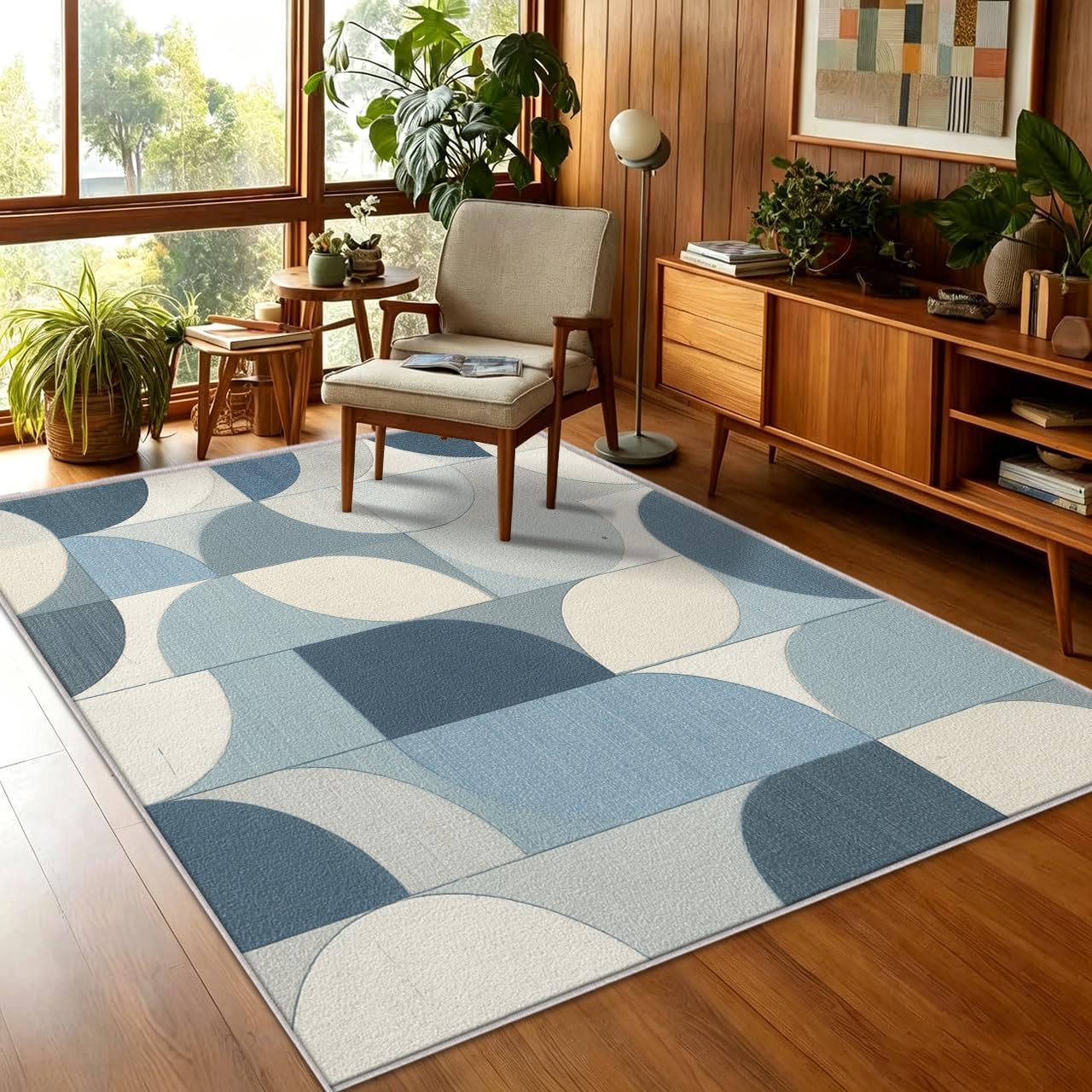 Tapis Mid Century Salon Chambre Interieur 140x200 cm