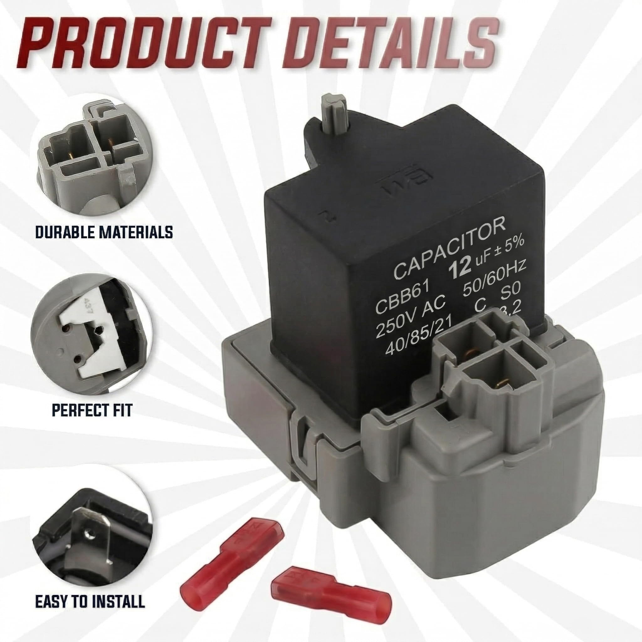 Seentech 2319792 W10197428 W10189190 TSD2 Relé de sobrecarga y arranque y condensador de funcionamiento del compresor – Compatible con refrigeradores Whirlpool Kenmore – Sustituye a: 2264017 W10662129