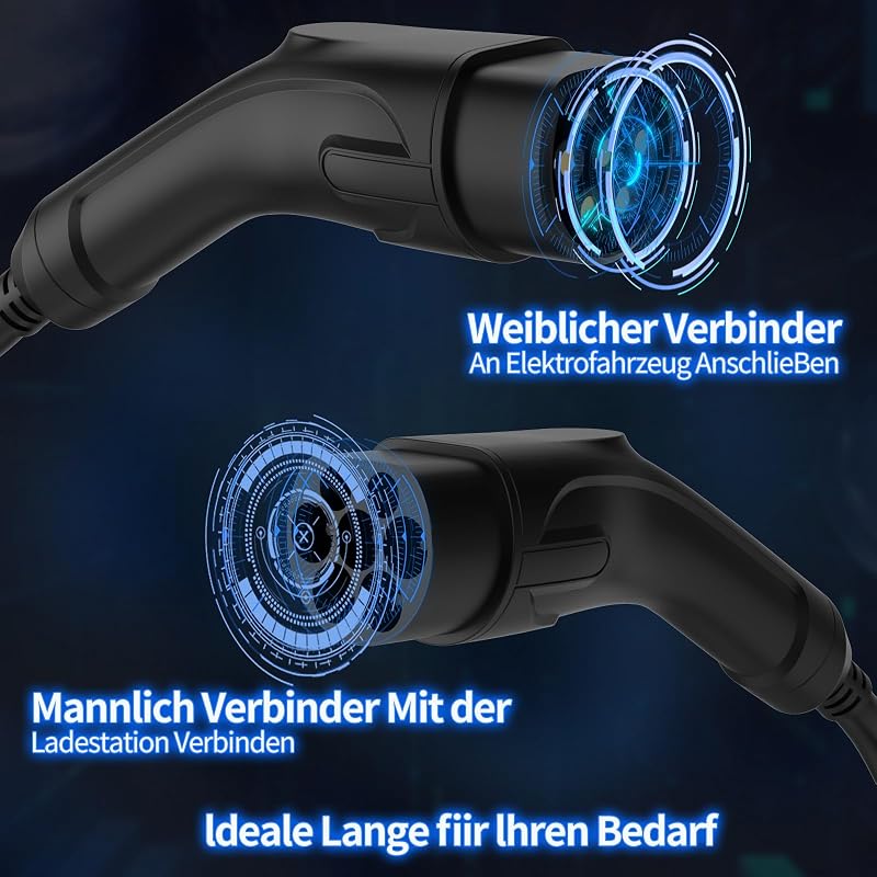 JOYCHARGE Type 2 Elektromos Autó Töltőkábel 11KW 5M 16A - IP55 Vízálló, 3 Fázisú Mode 3 Univerzális Töltő Minden Villanyautóhoz