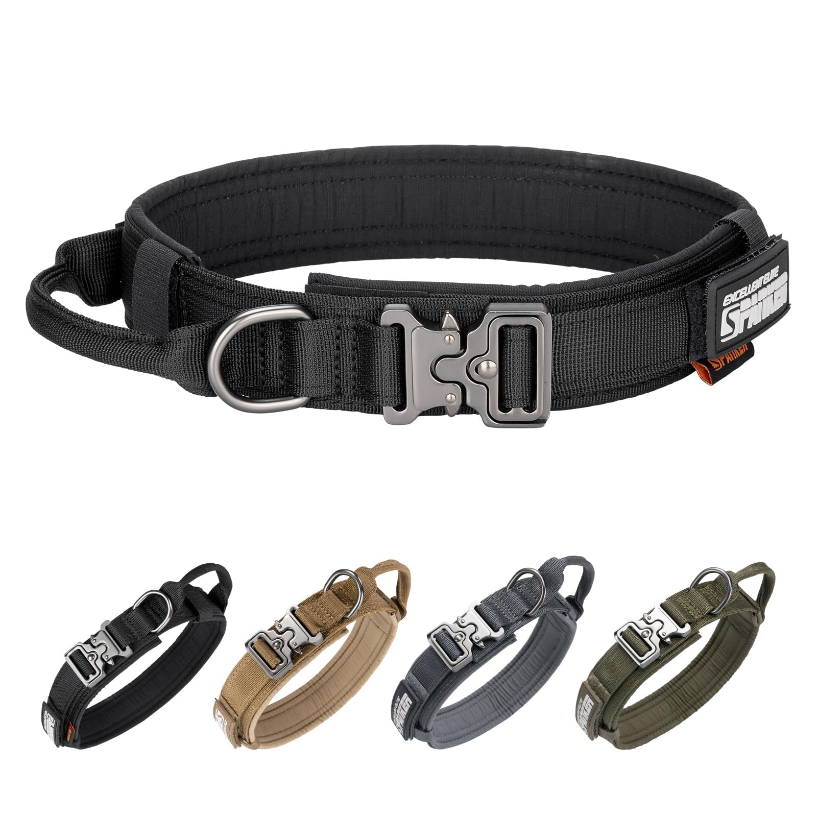 Collier militaire d'entraînement pour chien de qualité supérieure noire