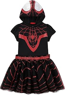 Miles Morales Spider-Man Girls Hooded Cosplay Tulle Dress for Toddlers - Buy now