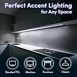 Luminoodle USB Bias Lighting - LED TV Backlight Strip - Ambient Home Theater Light, TV Accent Lighting to Reduce Eye Strain, Improve Contrast - White - Large (30" - 40" TV)