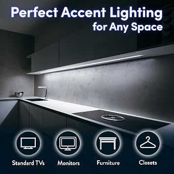 Luminoodle USB Bias Lighting - Ambient Home Theater Light, LED Backlight Strip - 6500K Accent Lighting to Reduce Eye Strain, Improve Contrast ... (XX-