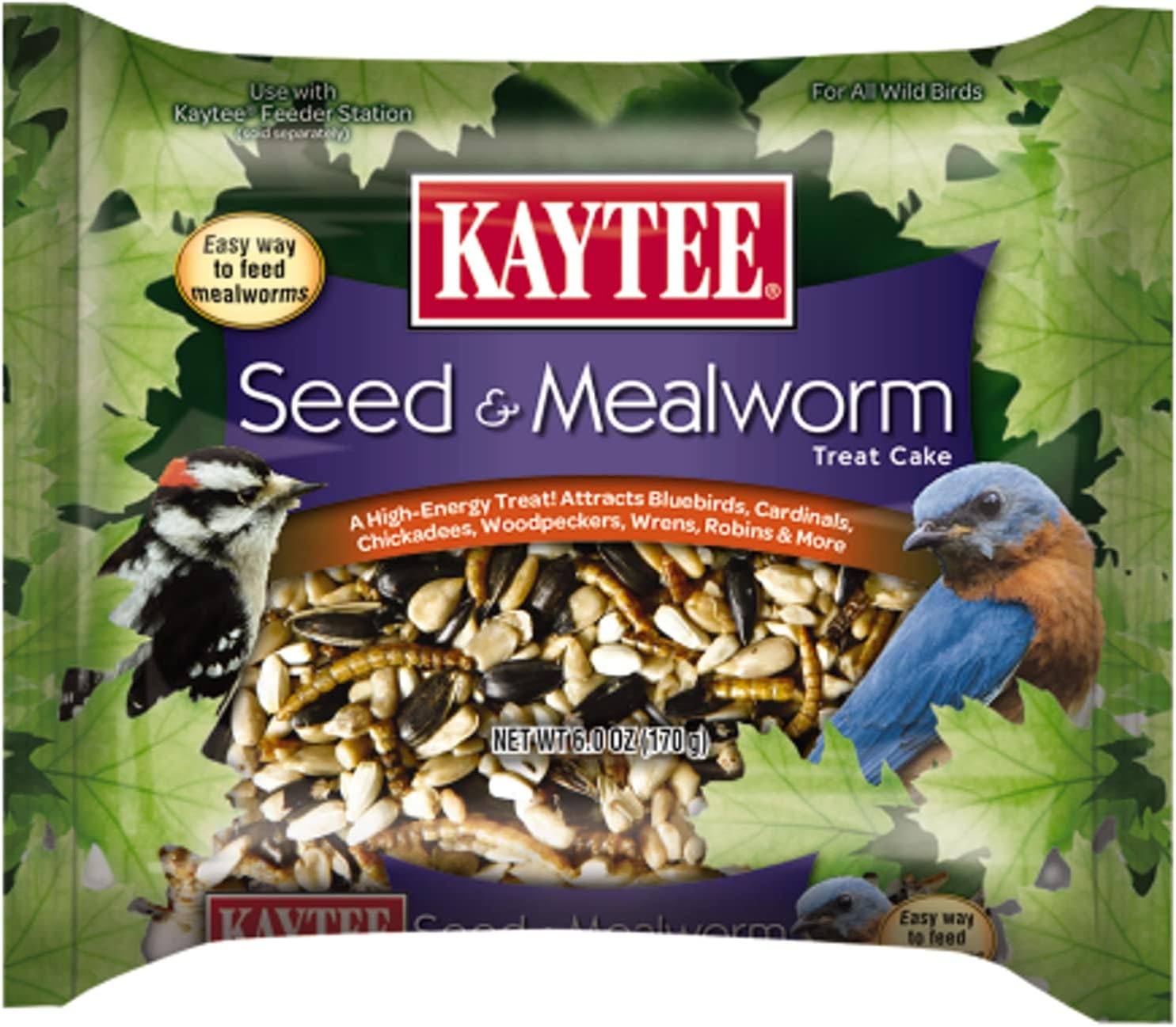 Kaytee Wild Bird Woodpecker Seed Cake Food, 1.85 Pounds