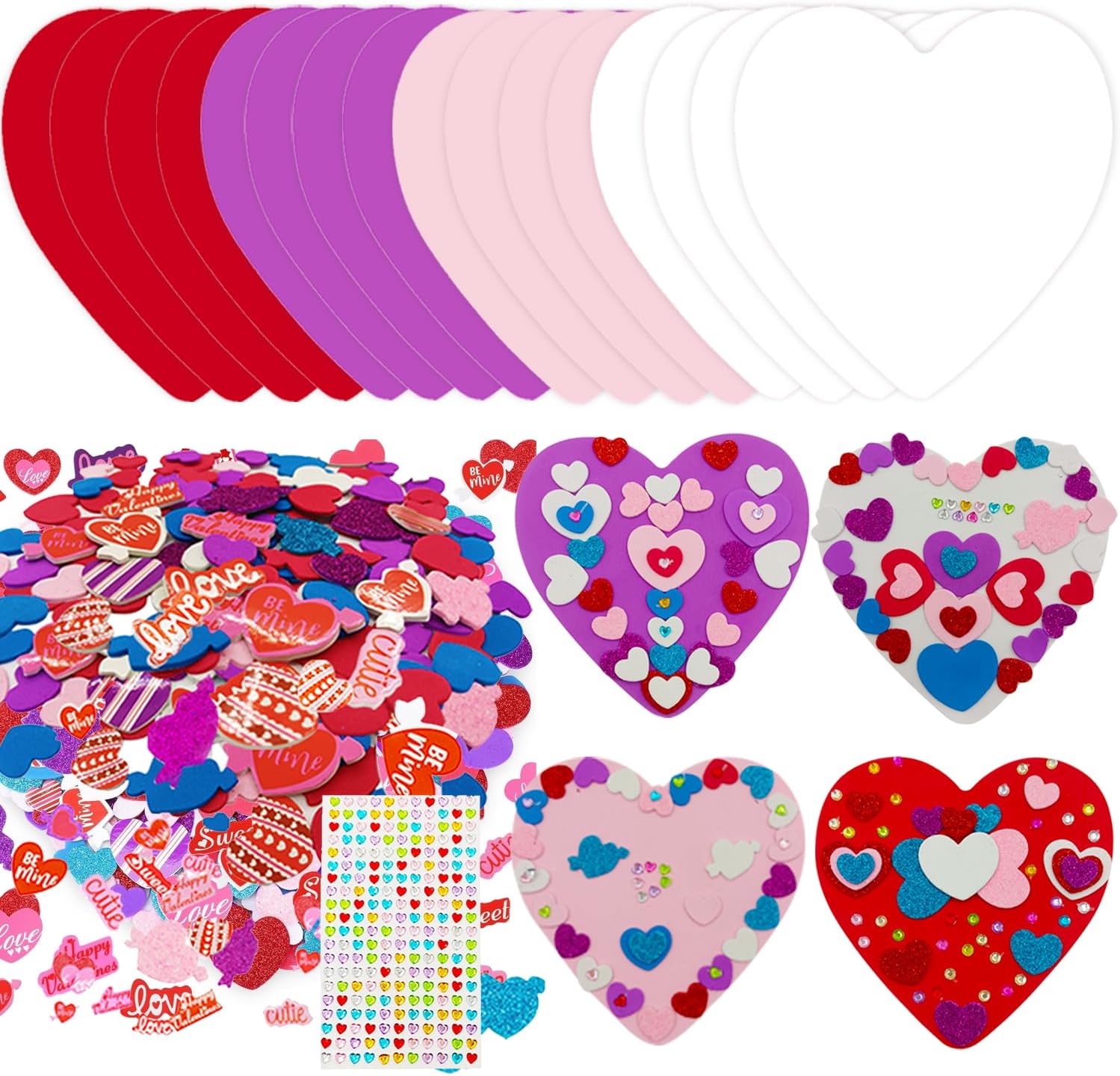 EAJASUCE 625Pcs Valentines Day Crafts, Valentines Crafts