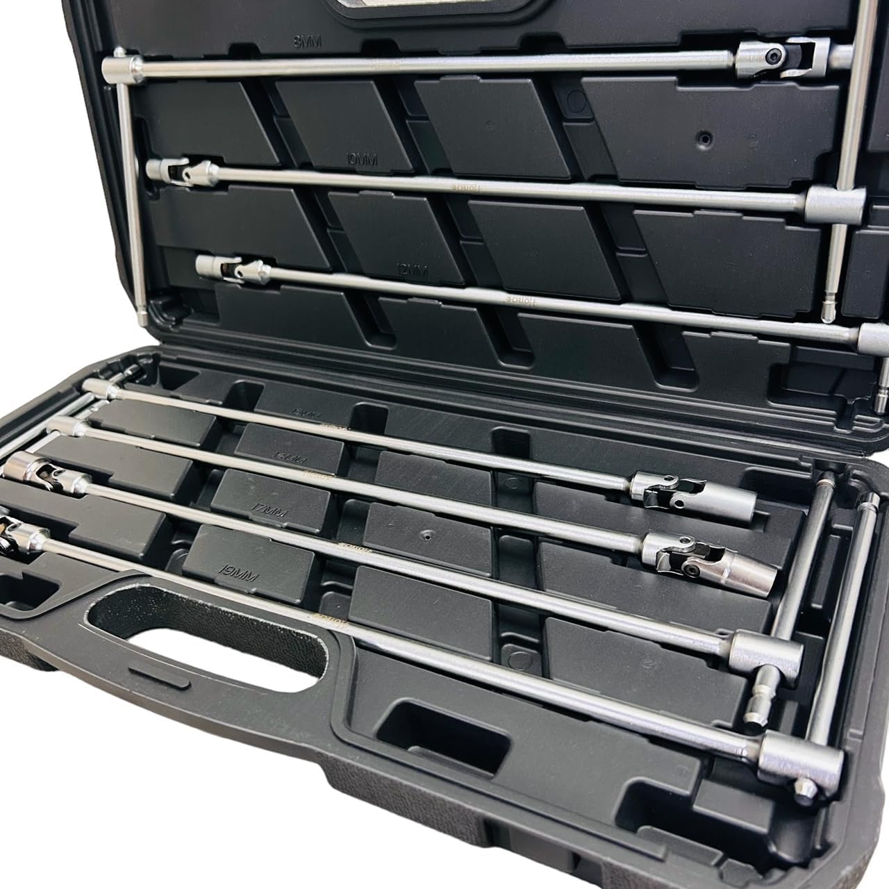 Set 7 Chiavi A T A Doppio Snodo Professionali - Chiavi Busola Esagonali Lunghe 8-19mm Con Pratico Portautensili - Foto 3