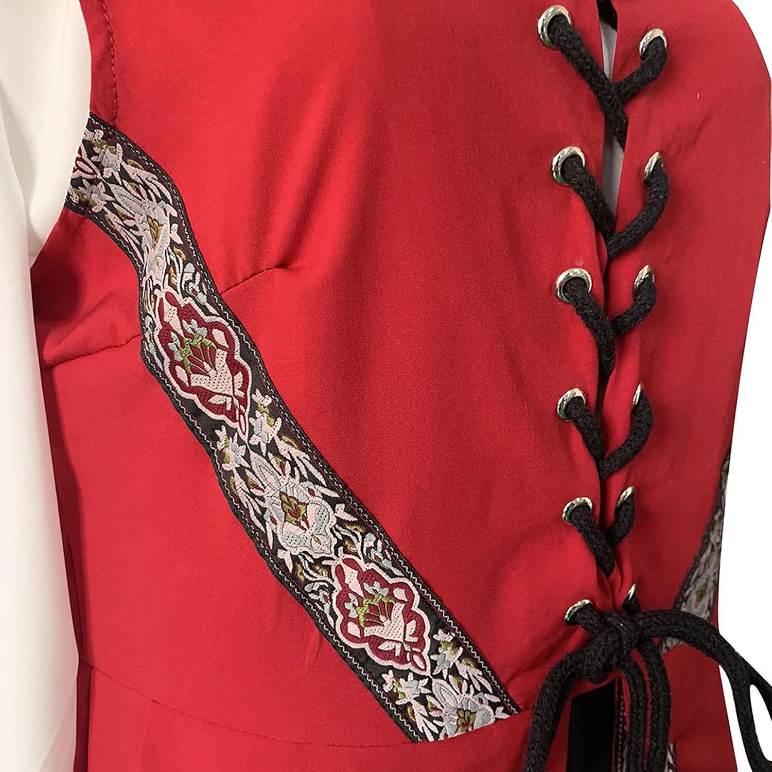 Women Renaissance Dress Medieval Peasant Pirate Dress Long Bell Sleeve Masquerade Dress Halloween Party Costume