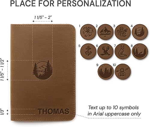 Miniatura 7 de Leather Journal Cover for Moleskine Cahier Notebook Pocket size with pen holder 3.5" x 5.5" Personalized Refillable Cover Compatible with Field Notes