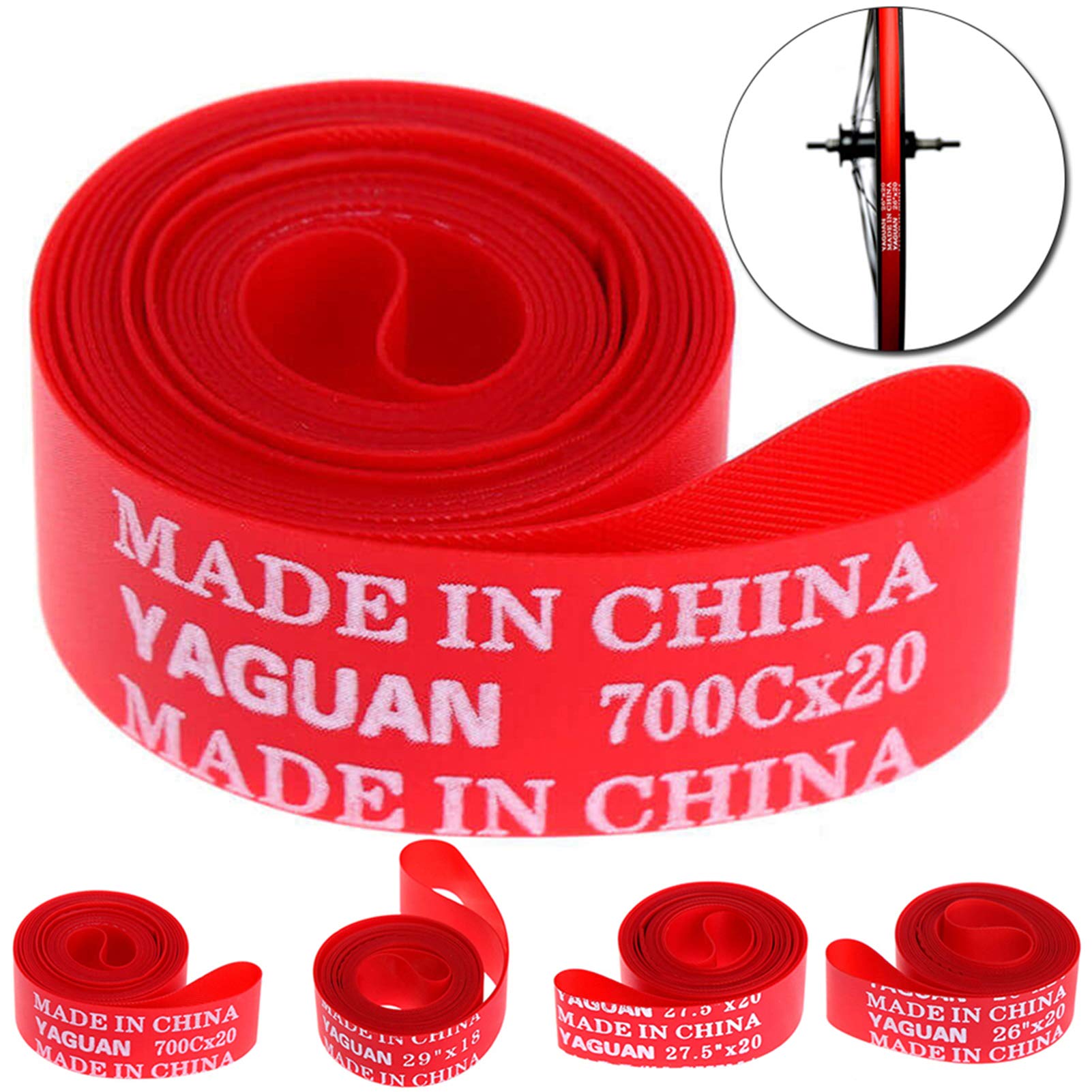 Set Doublure Protection Pneus De Vu00e9lo VTT Liner Rouge