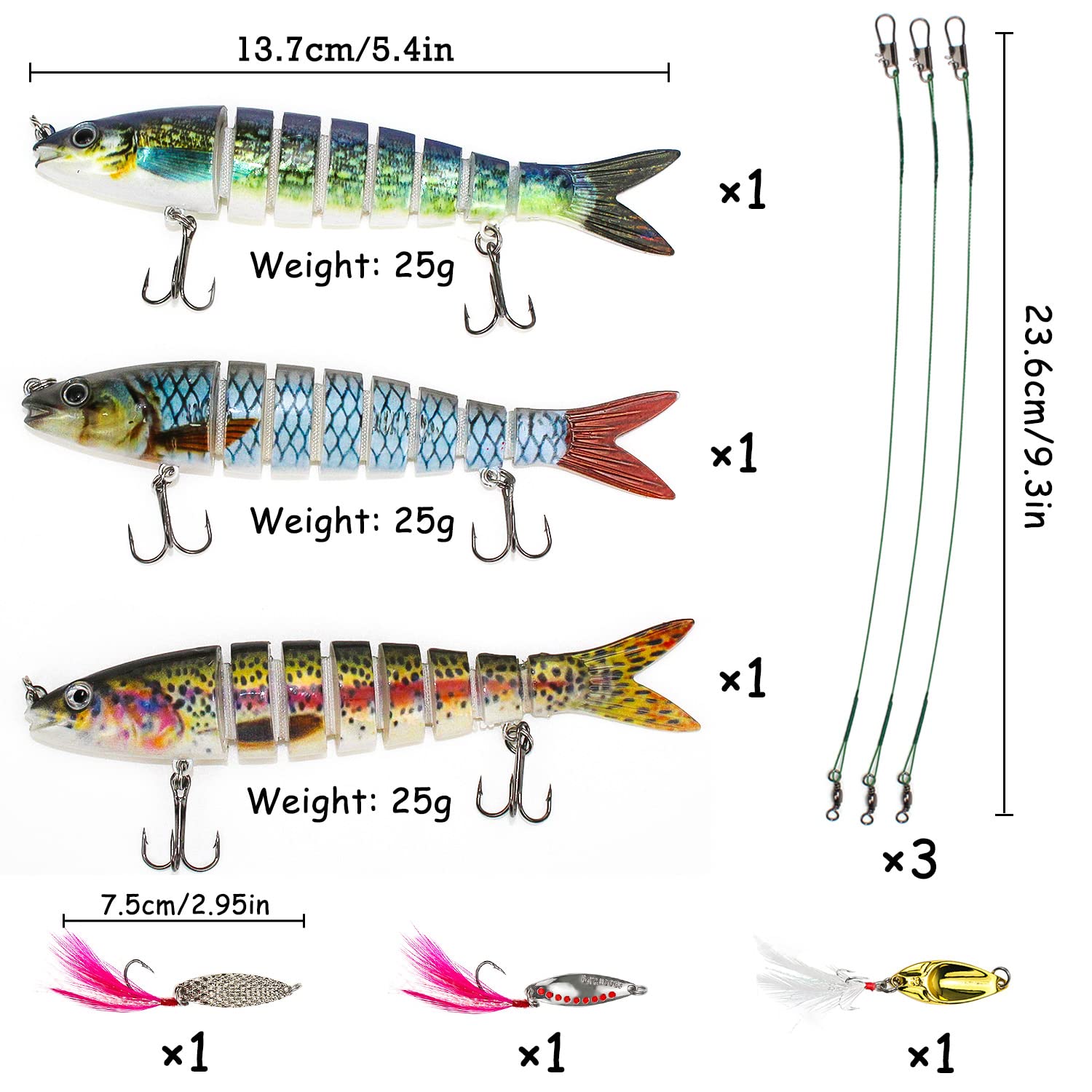 Angelköder Set 5x - Wobbler Für Hecht Barsch Zander Forelle