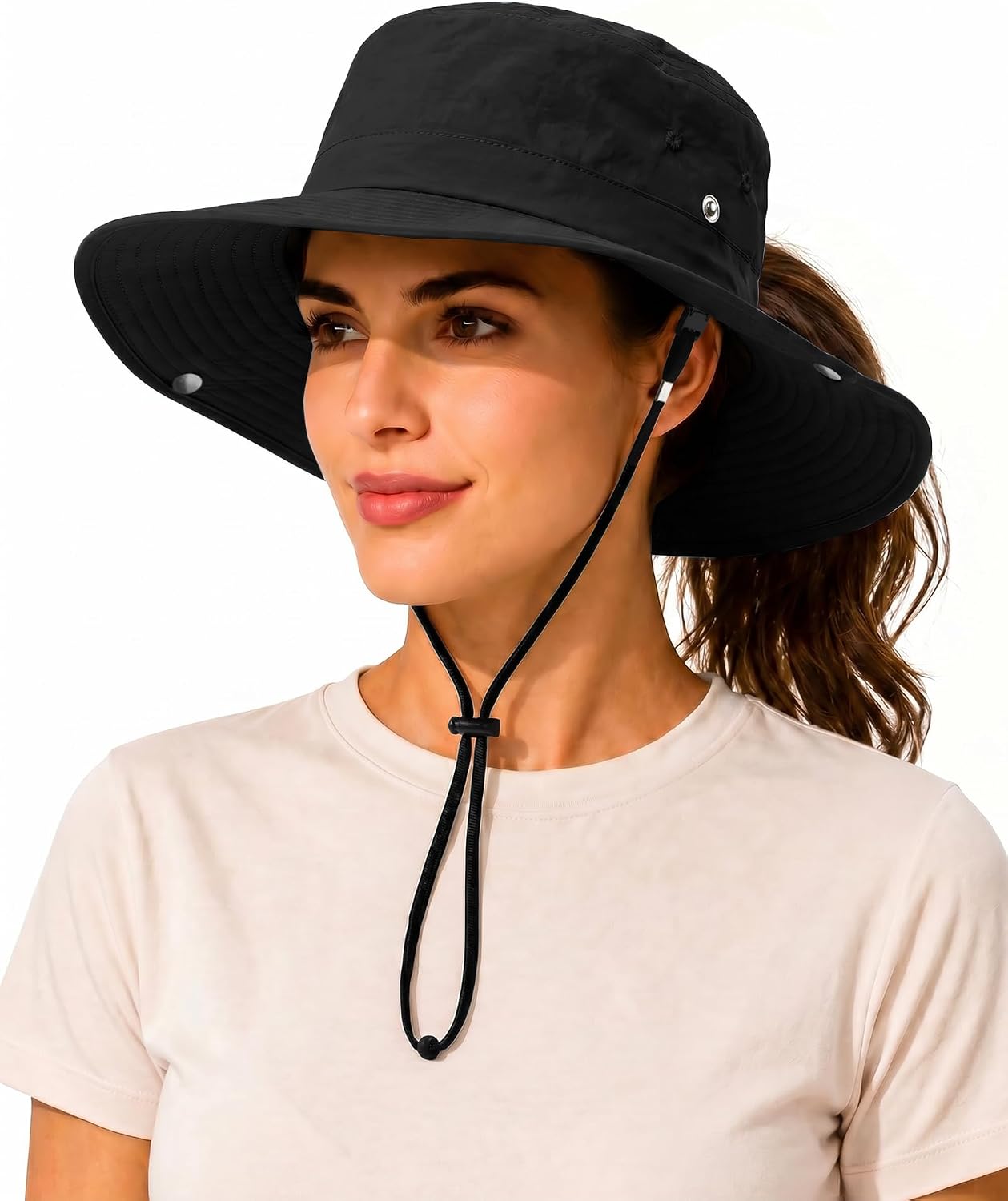 Waterproof Bucket Rain Hat for Women Wide Brim Summer UPF50+ Cowboy Sun Hat Men Foldable Soft Floppy Beach Hat