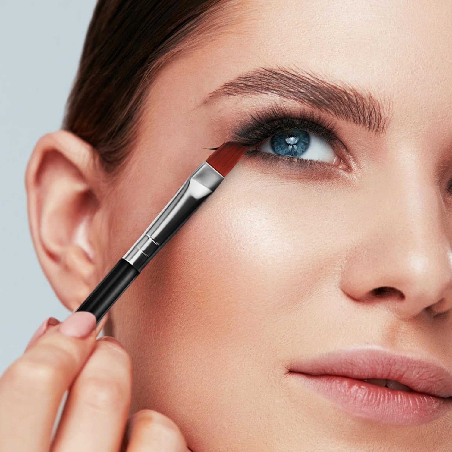 6 Pcs Makeup Eyebrow Brush Set, Angled and Flat Brow Brushes for Precision Shaping and Concealing, Professional Cosmetics Tool for Travel and Daily Use