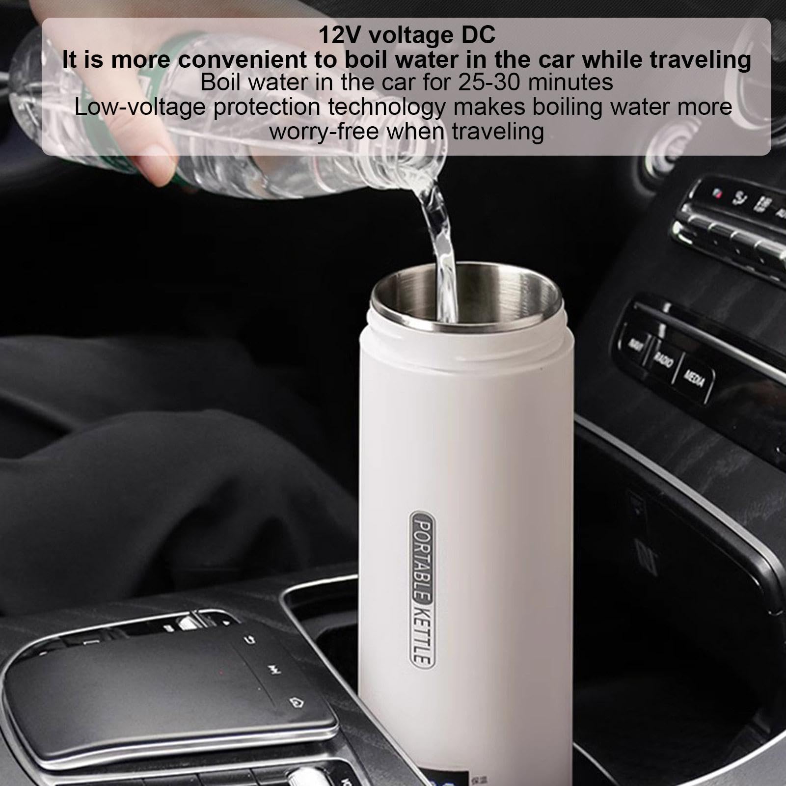 Taza de viaje de control de temperatura - taza calentada eléctrica de 12V