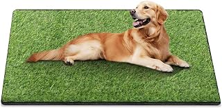 Artificial Grass for Dogs Potty, 31"x51" Reusable Pet Training Mat for Home and Travel, Washable Hemmed Edge Grass Pee Pad with Drainage Holes, Easy to Clean
