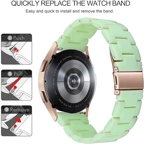 Vista 100 de Correas compatibles con Samsung Galaxy Watch 7 / FE / 6/6 Classic / 5/5 Pro / 4/4 Classic / 3 de 1.614 in / Huawei GT3 de 1.654 pulgadas, 0.787