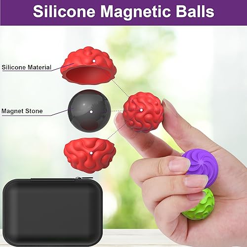 Miniatura 111 de BUSOHA Bolas de silicona para la ansiedad, paquete de 4 juguetes para adultos, juguetes sensoriales para adultos, adolescentes, regalos para calmar