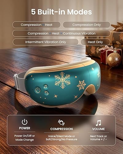 Miniatura 97 de RENPHO Eyeris - Masajeador de ojos con calor, regalos de cumpleaños y Navidad para nietos, mamá, papá, mujeres, hombres, masajeador facial, máscara