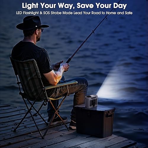 Miniatura 8 de Ventilador de cintura portátil de 40H, ventilador recargable de 14800 mAh con luz, cuerpo de cuello de enfriamiento de 16000 rpm, potente correa