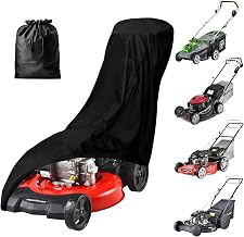 Lawn Mower Cover, Heavy Duty 600D Oxford, Waterproof Outdoor, Weather Resistant, Rip-Proof, Anti-UV, Raing-proof, Sun Block, Heatresistant with 1 Windproof Strap, 1 Storage Bag (Push)