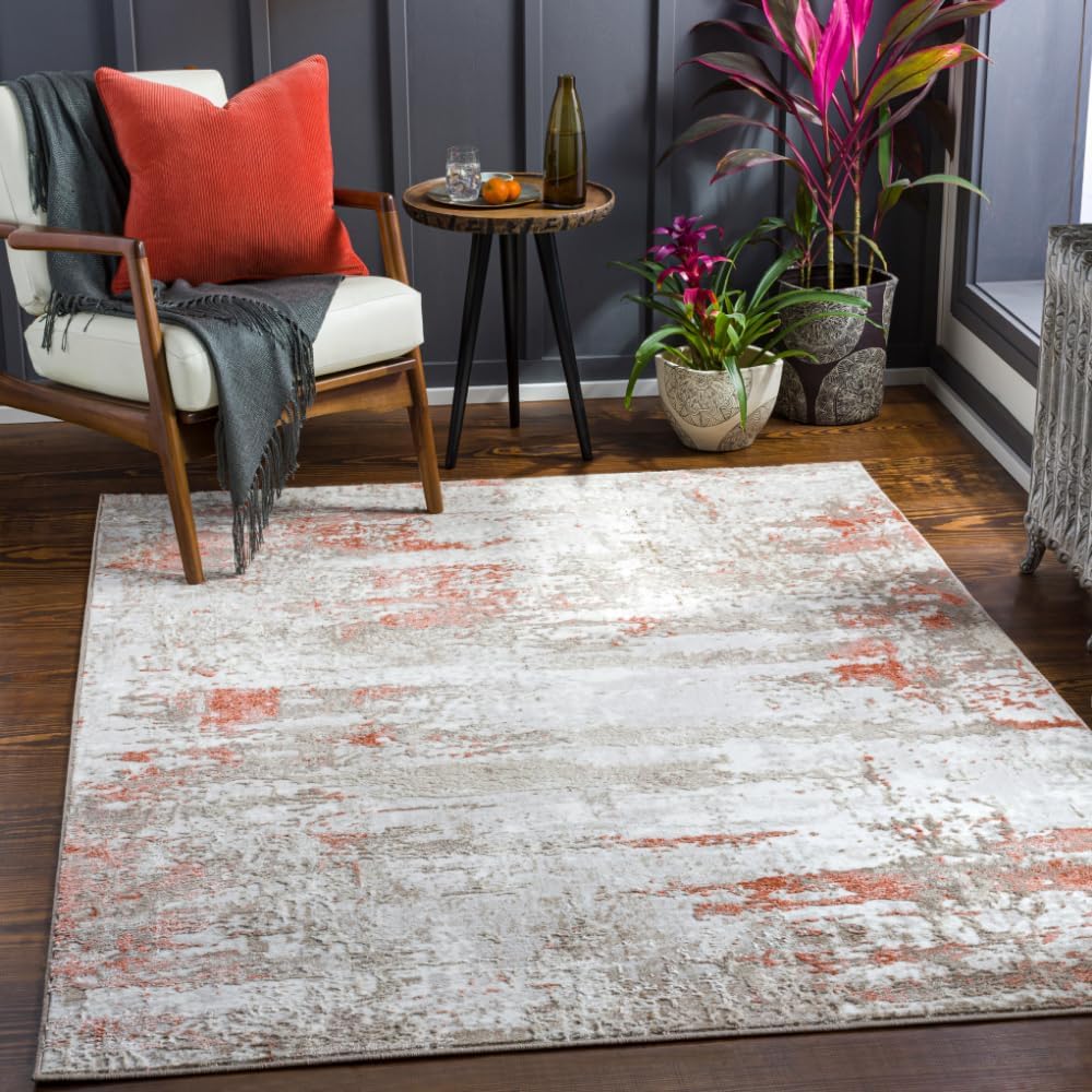 Livabliss Iona29328 Area Rug, 5'3" x 7', Burnt Orange/Gray