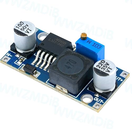 Miniatura 5 de WWZMDiB LM2596 Convertidor de CC a CC Buck Indicador LED ajustable con disipador de calor 3.2-40V a 1.25-35V Fuente de alimentación Módulo reductor