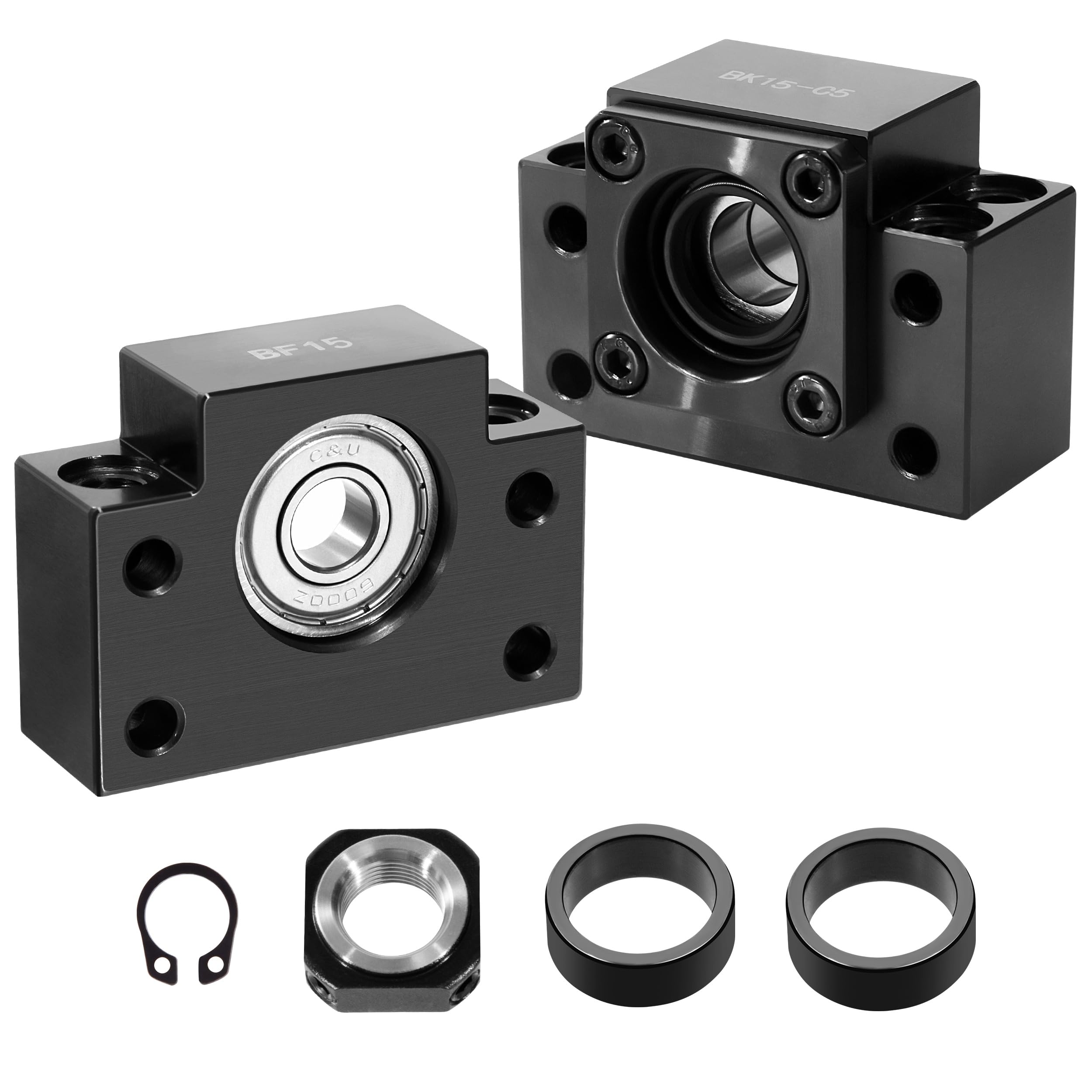 1 set BK15/BF15 Supporti Per Viti A Ricircolo Di Sfere con dado a vite a sfera in metallo per macchina CNC