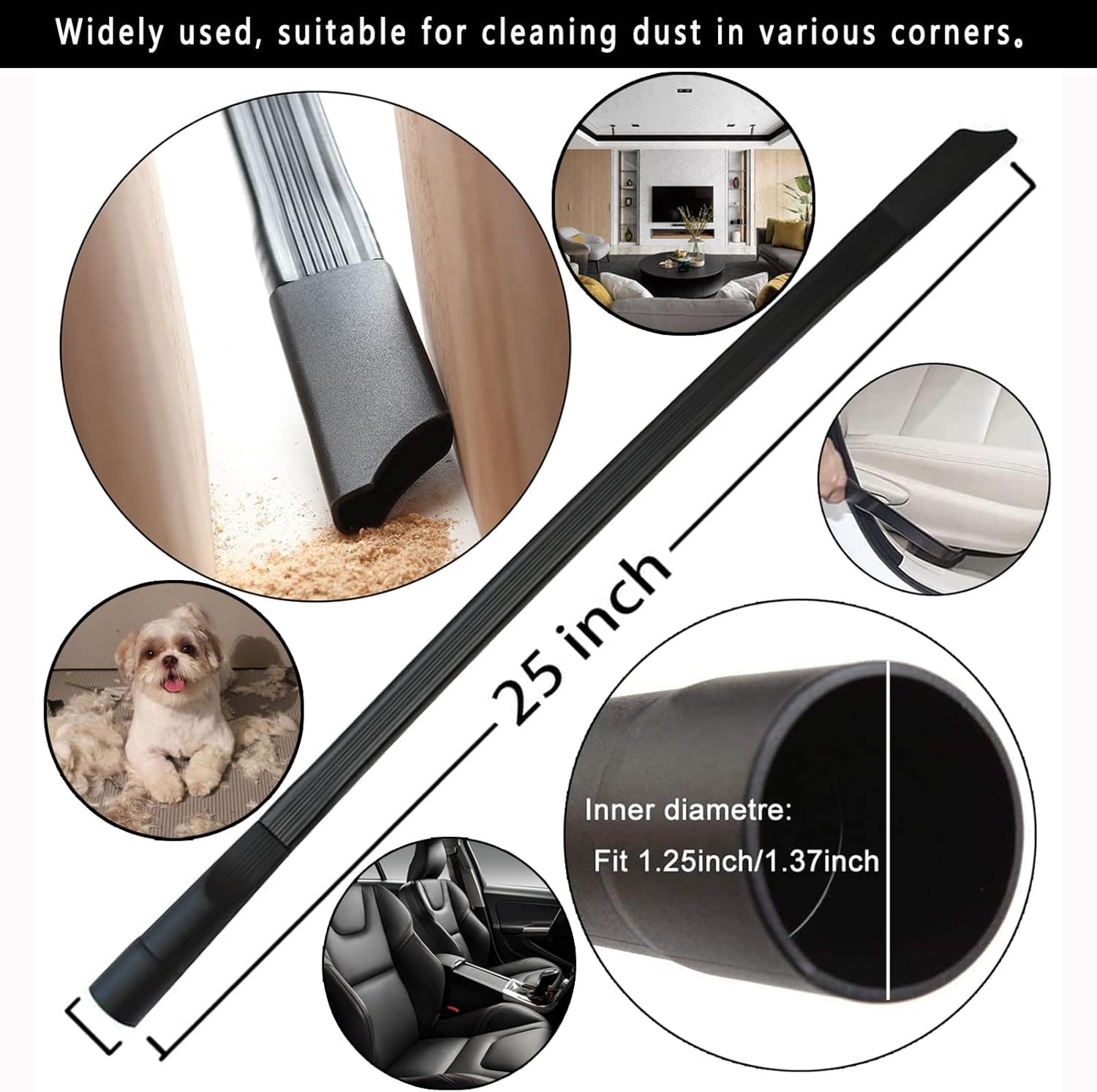 12 Pcs Universales para Aspiradora Adaptador de Manguera Aspiradora de Plástico Seco y Húmedo 1-1/4Pulgadas con Varita de Extensión Caballo Flexible Para Household Universal Vacuum Cleaner Accessories