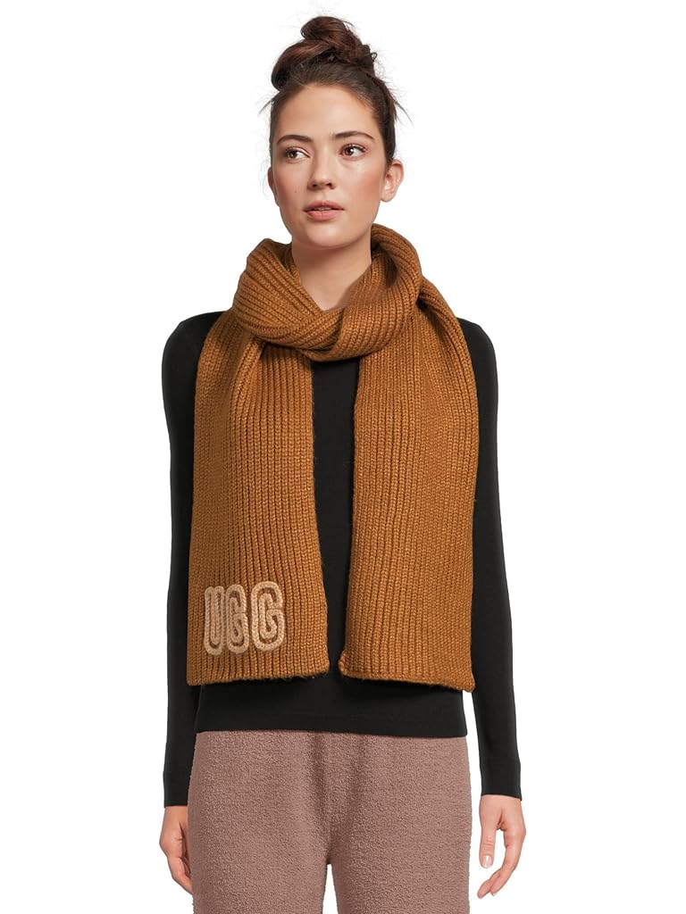 Red UGG Crafted Chunky Rib Scarf