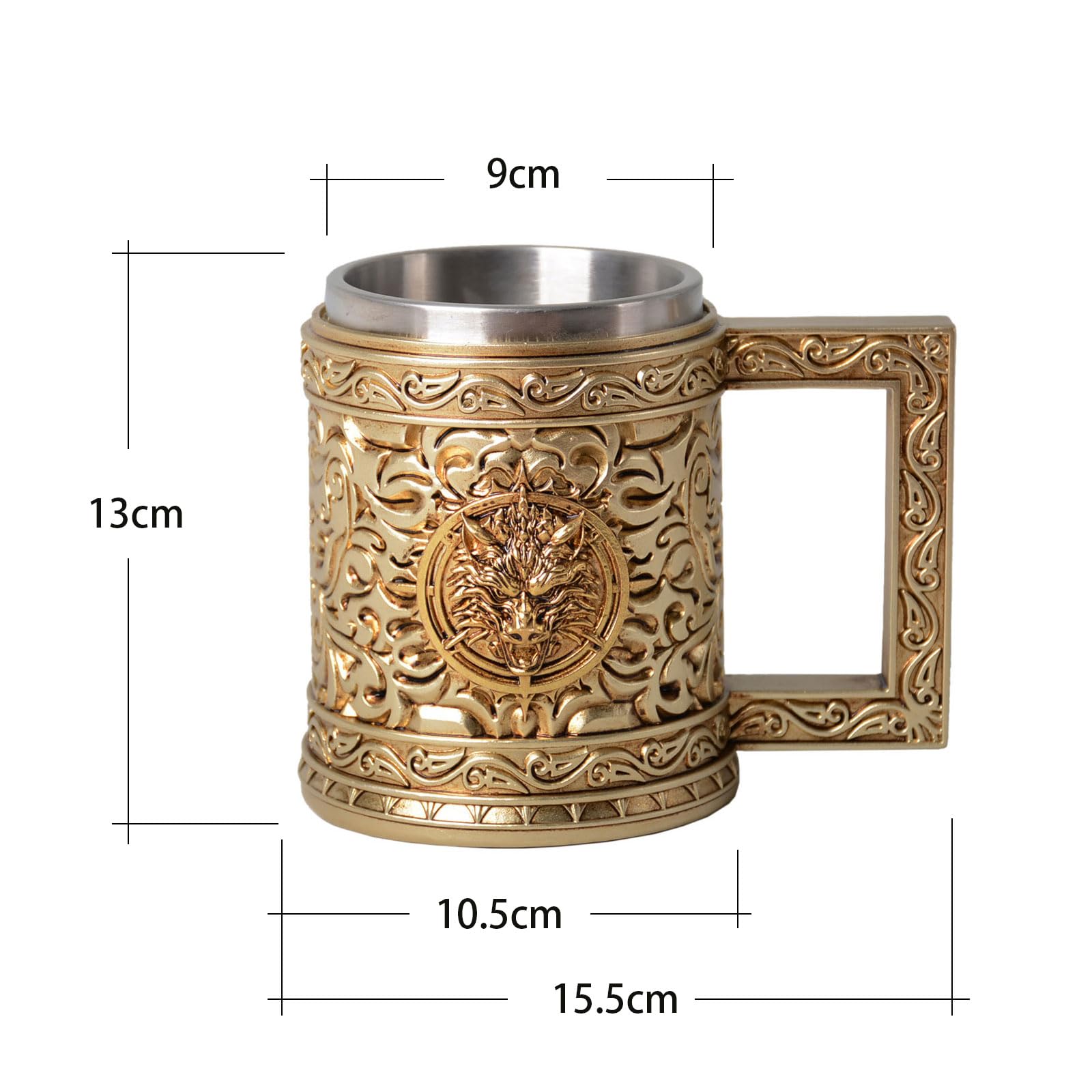 HAUCOZE Chope à Bière Tankard Gobelet à Boire pour Oktoberfest Café 450ml