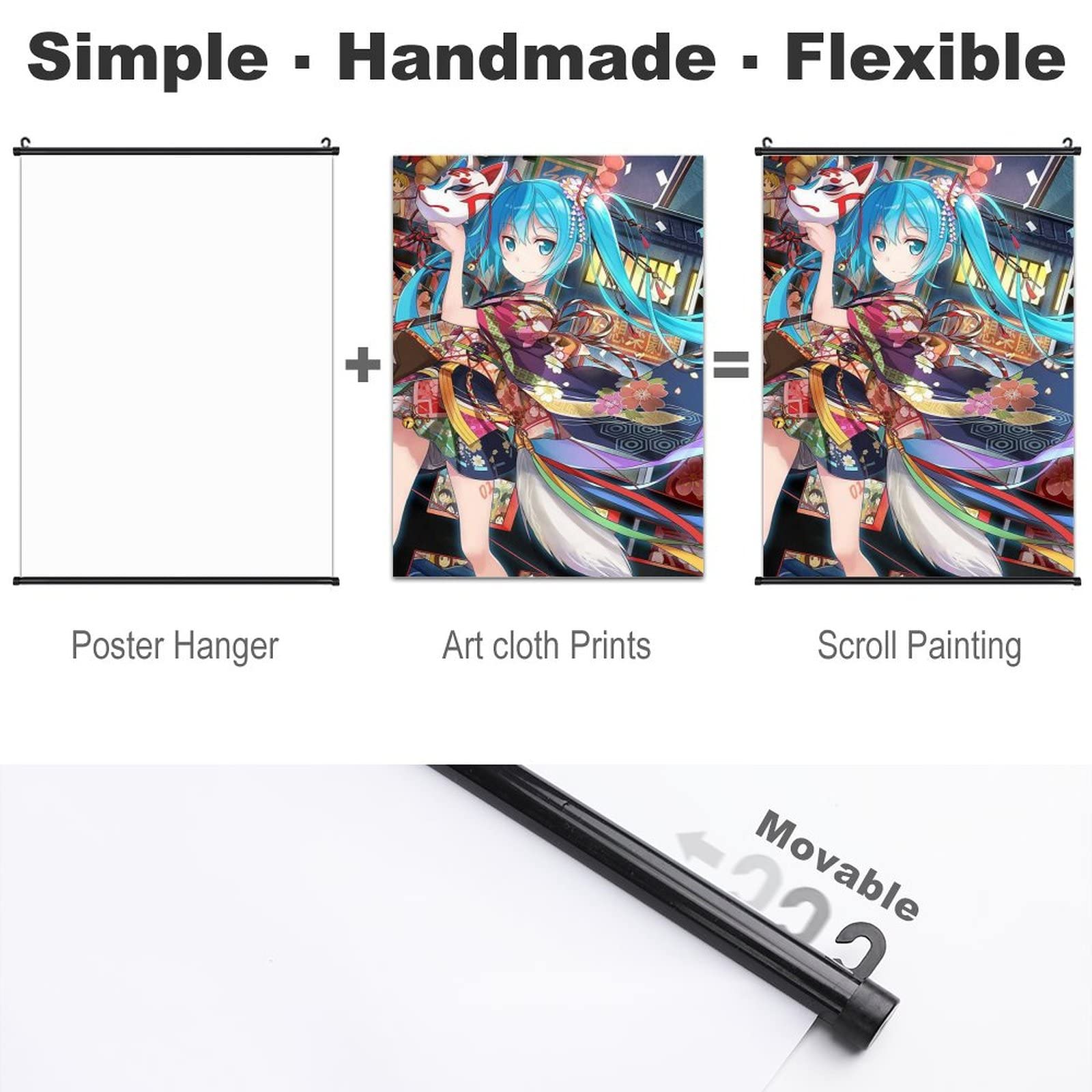 Amazon.co.jp: 初音 ミク 掛ける絵 ポスター 掛け軸壁飾り ステッカー