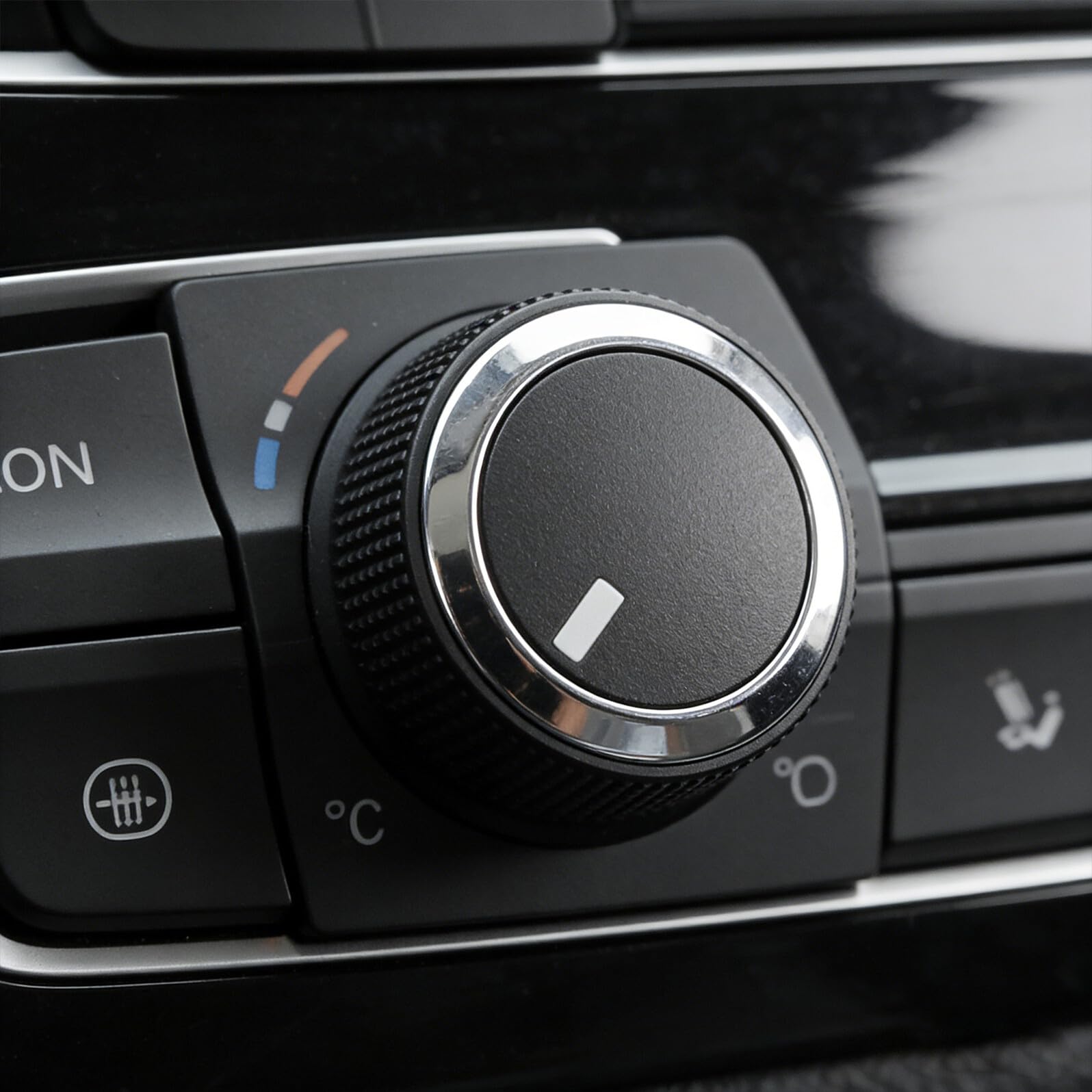 Toyvian 2 Pièces Bouton de Contrôle de Température Installation Directe 2008-2017 Réglage Rapide, Matériau Plastique et Aluminium Solide pour Climatisation Voiture