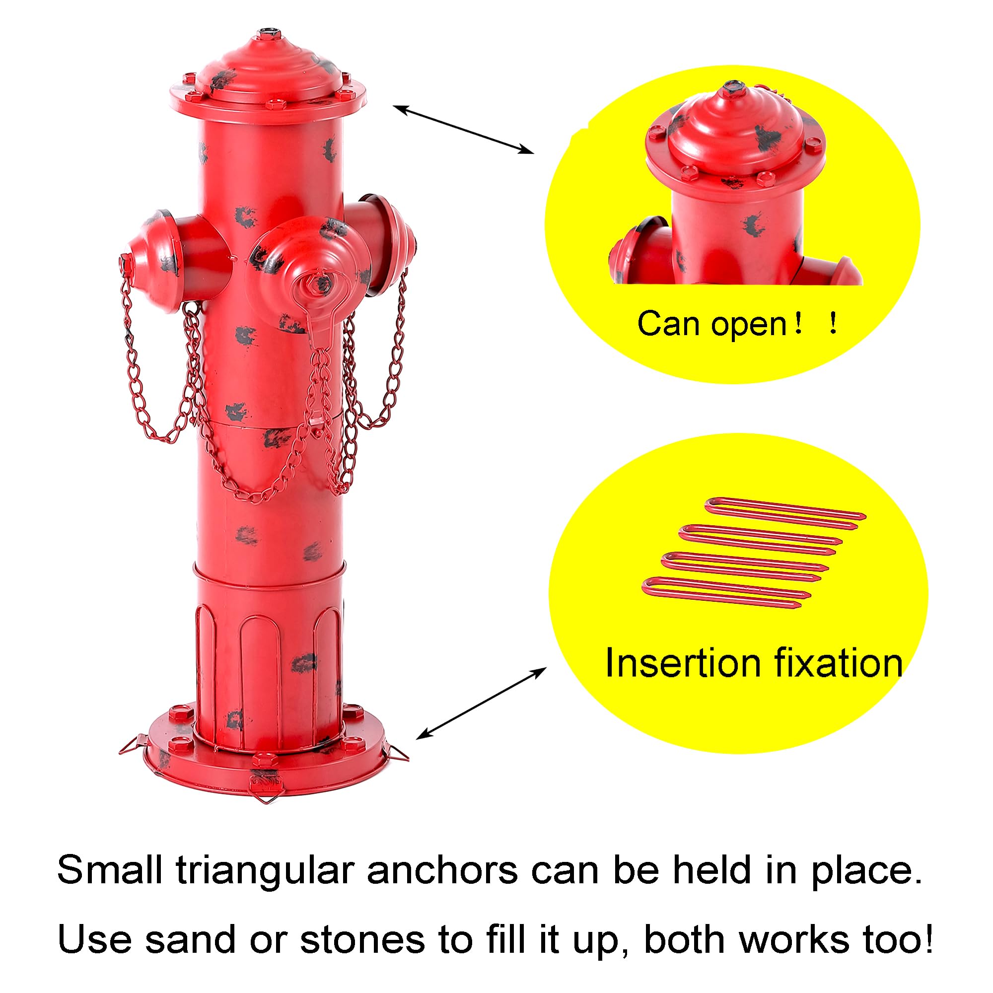 Feuerhydrant aus Metall, 61 cm hoch, für Hunde zum Pinkeln, Vintage-Stil, mittlere und große Hunde-Feuer-Hydranten, Urinierpfosten für Outdoor-Dekoration