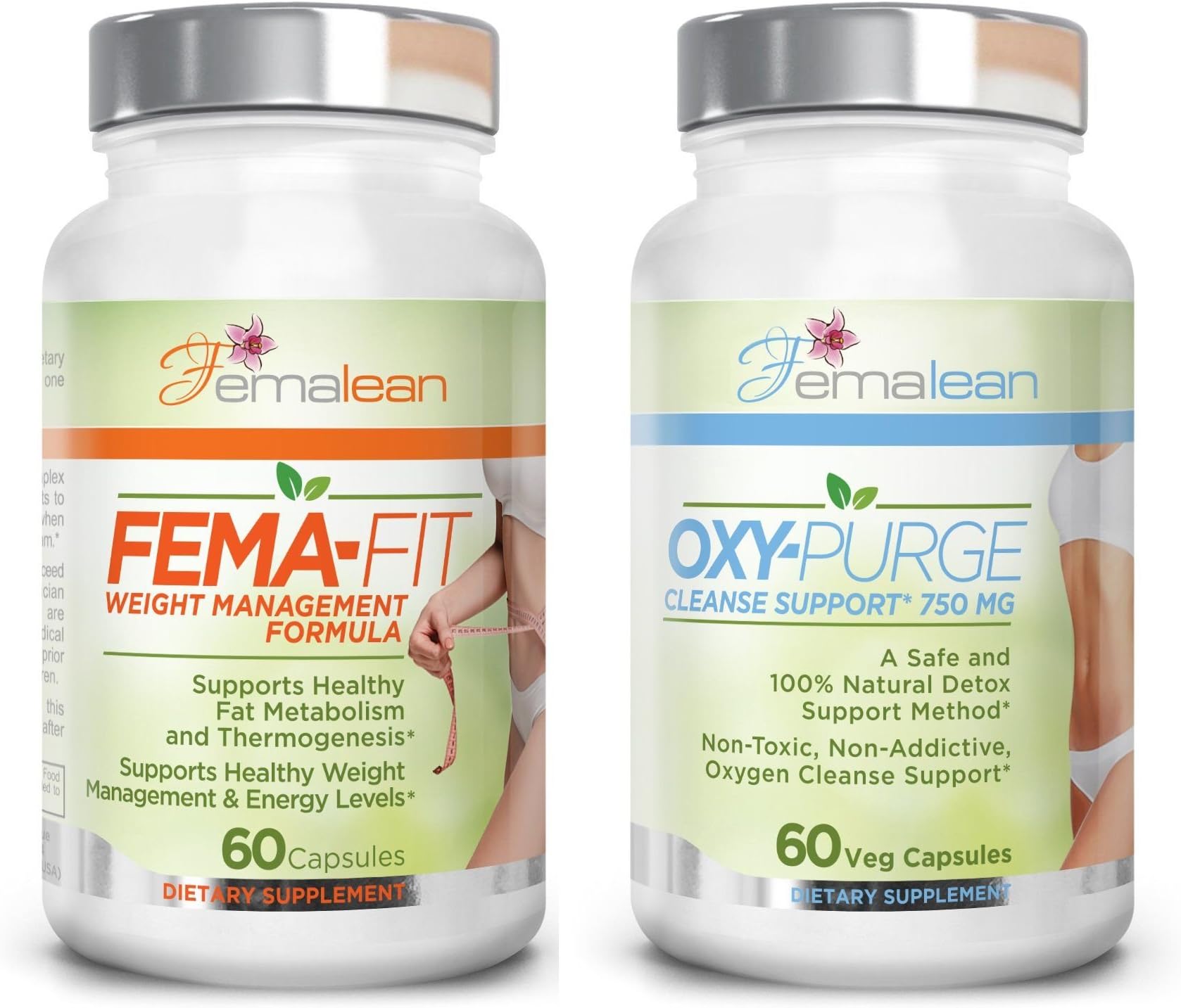 FEMA-Fit 500 mg 60 Caps Plus Oxy-Purge 60 Vcaps - Natural | Thermogenic | Weight Loss Kit | Fat Burner | for Women | Belly Fat Shred | Metabolism Booster | Appetite Suppressant for Her
