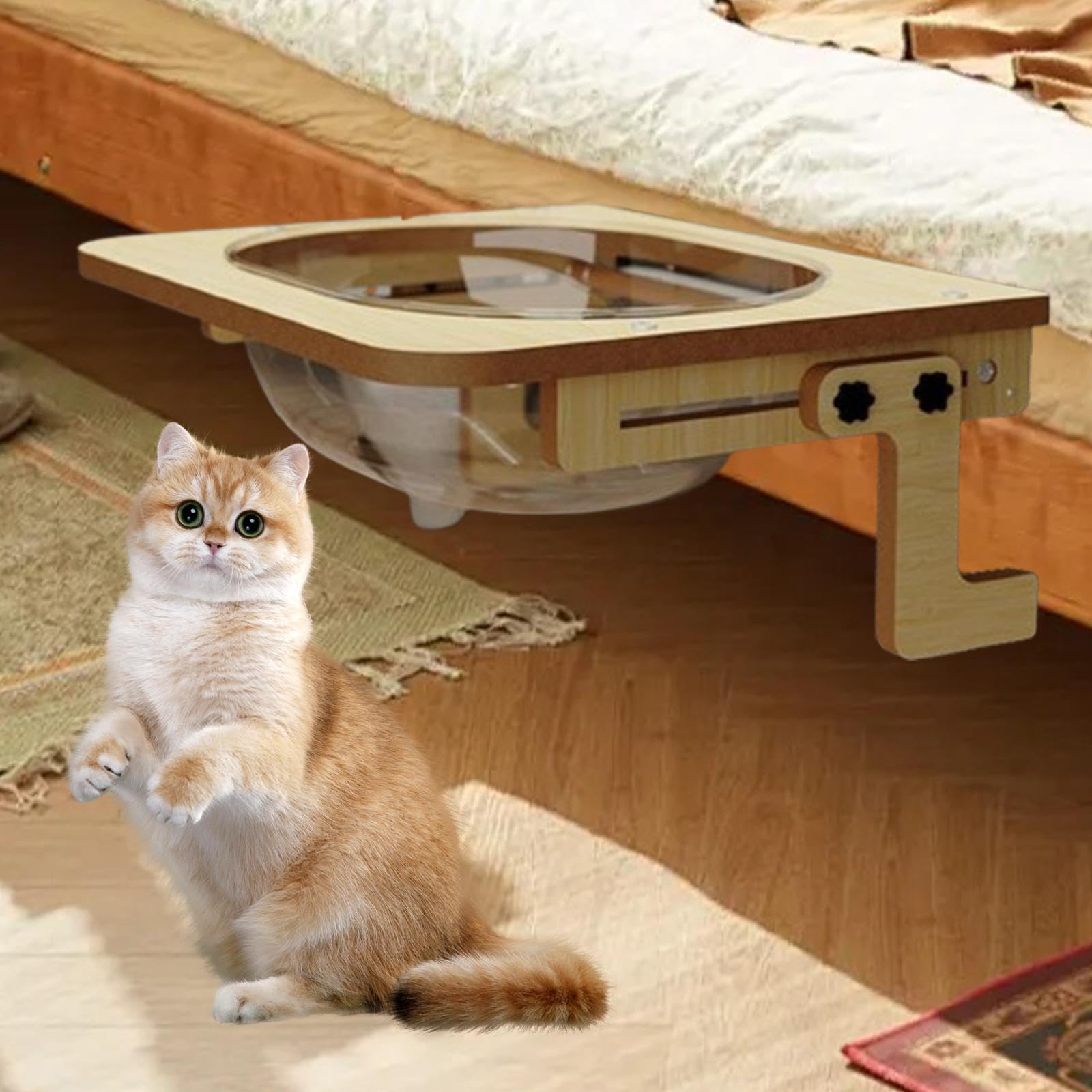 Generic Cat Window Perch Cat Hammock, Transparent Easy to Clean, Space Saving for Indoor Cats, Cat Bed Space Capsule Hammock