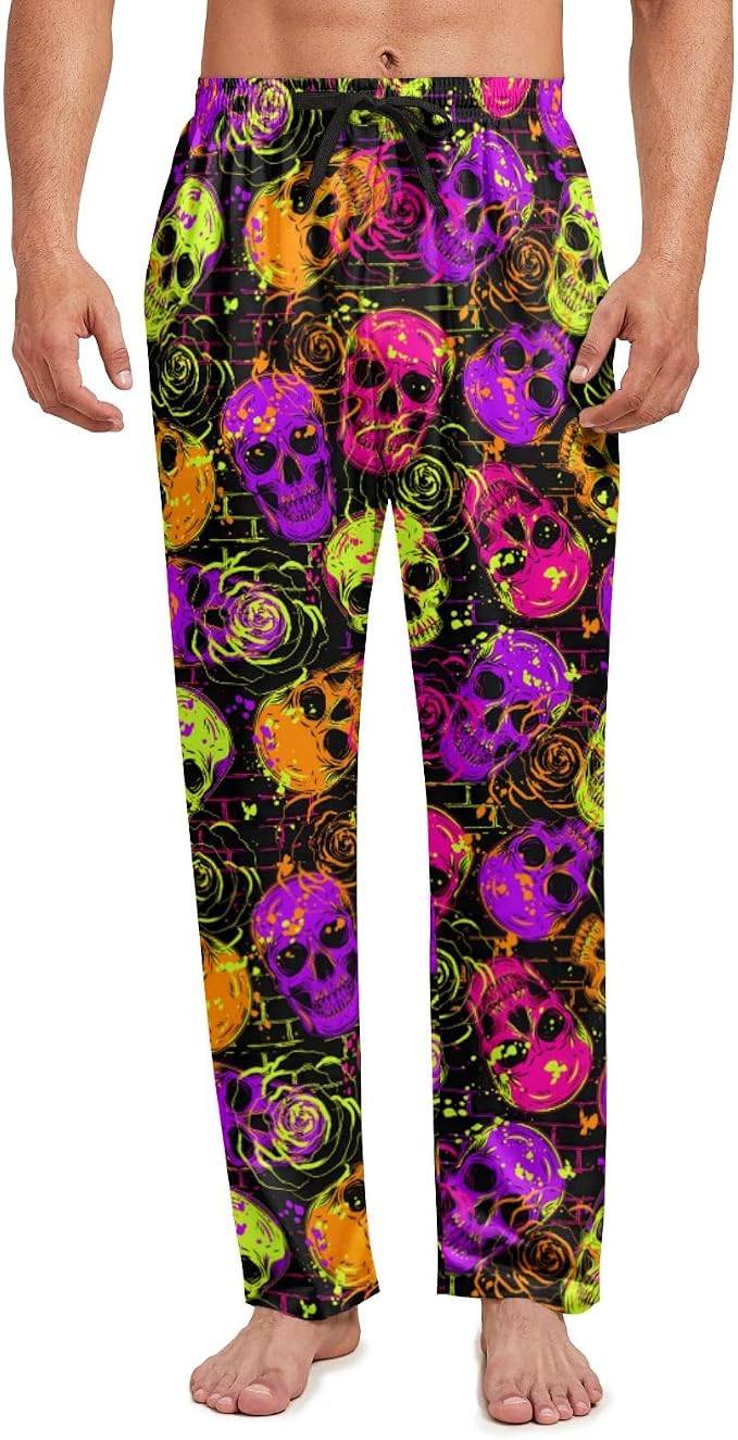 Mens Pajama Pants Lightweight Comfy Jogger sleepwear Holiday Costume Pj Bottoms with Pockets