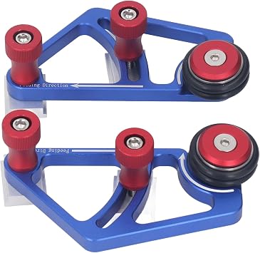 2pcs Aluminum Alloy Table Saws Pressing Feeder Guide Board Fixing Bearing Wheel for T Tracks Fence, Roller Feeder for 30 or 45 Standard Slot