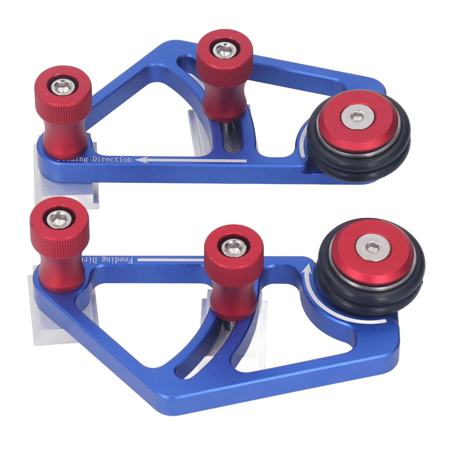 Aluminum Alloy Pressing Feeder, High Strength Adjustable Height CNC Processing Table Saw Feeding Bearing Roller Feeder for Flip Engraving Machine