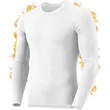 Mens Thermal Compression Shirts, Long Sleeve Fleece Lined Cold