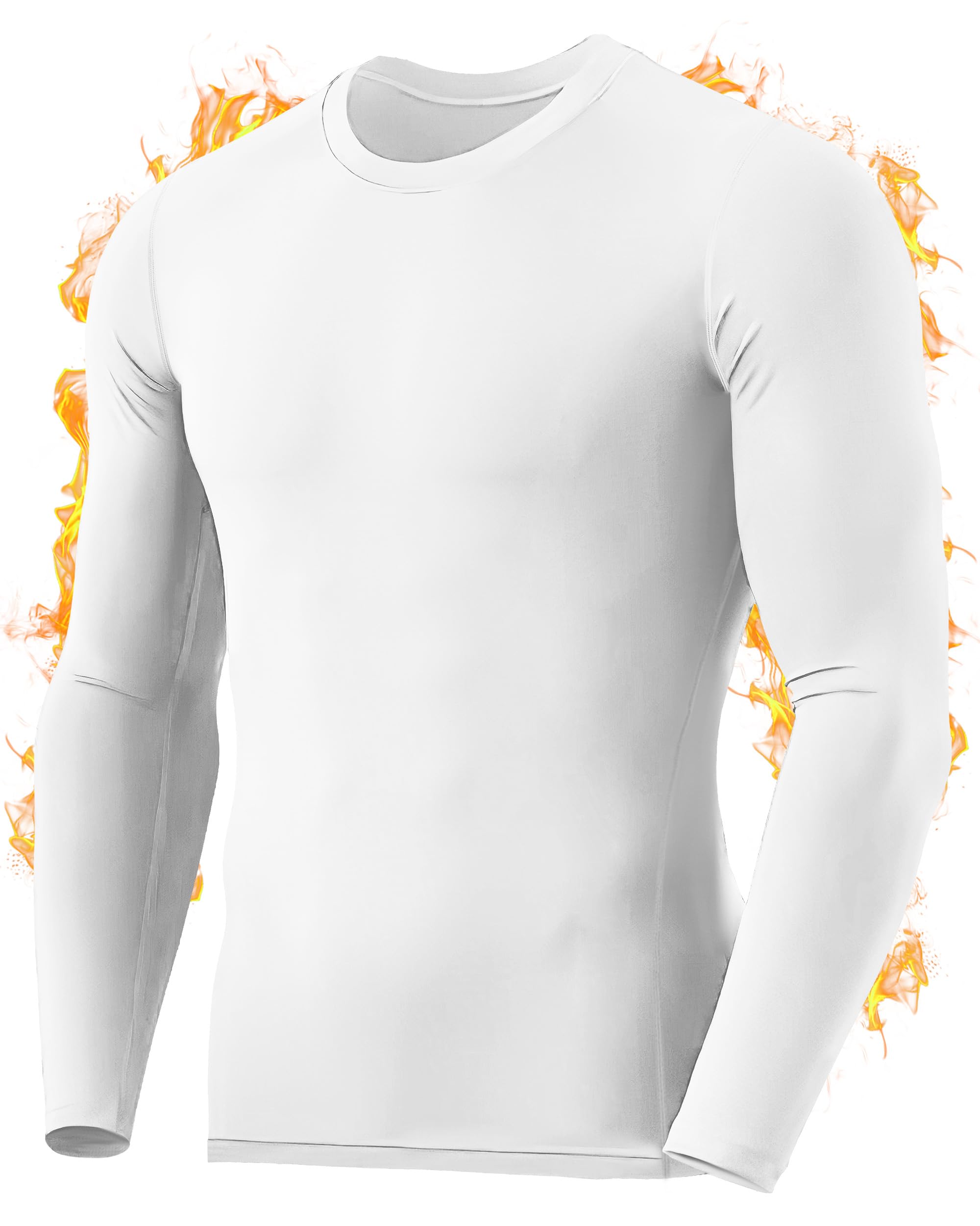 Maglia termica a compressione da uomo, a maniche lunghe, foderata in pile, per il freddo