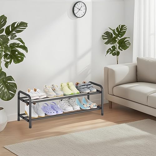 Miniatura 2 de KANAV Zapatero expandible de 2 niveles, organizador de zapatos ajustable y almacenamiento para armario, zapatero pequeño que ahorra espacio para