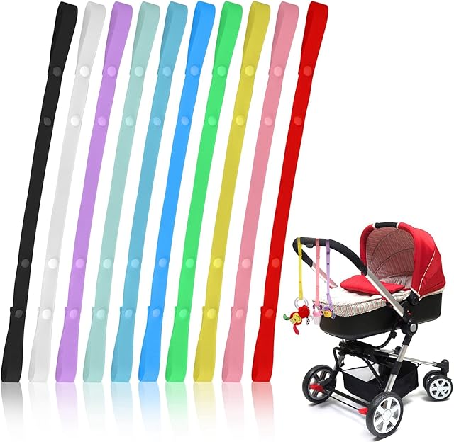 FRIUSATE 10 Pcs Baby Toy Strap Adjustable Stroller Pacifier Strap Toy Safety Straps for Baby Strollers,High Chairs and Other Fixed Toys, Baby Bottles