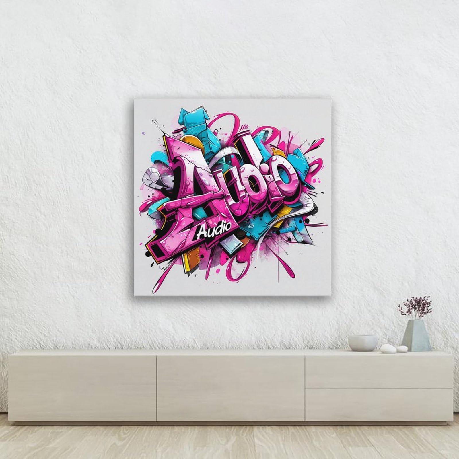 Amazon.com: Vendhui Audio Word Graffiti Canvas Poster Colorful