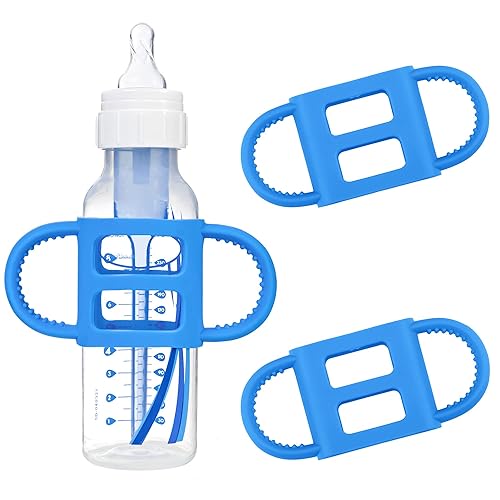 Impresa Paquete de 3 asas para biberones – Compatible con botellas Dr. Brown – Silicona transparente sin BPA – Soporte de fácil agarre para