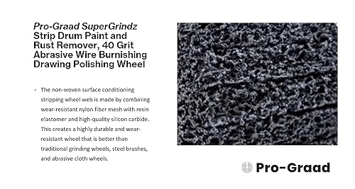 Miniatura 5 de Tira y limpia pintura de tambor abrasivo y removedor de óxido, rueda de pulido de trefilado de grano 40 para acondicionamiento de superficies de
