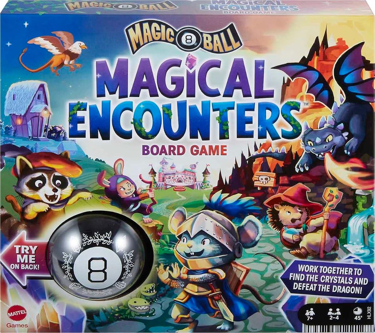 Magic 8 Ball Magical Encounters Board Game for Kids & Families, Cooperative Player Game with Real Magic 8 Ball