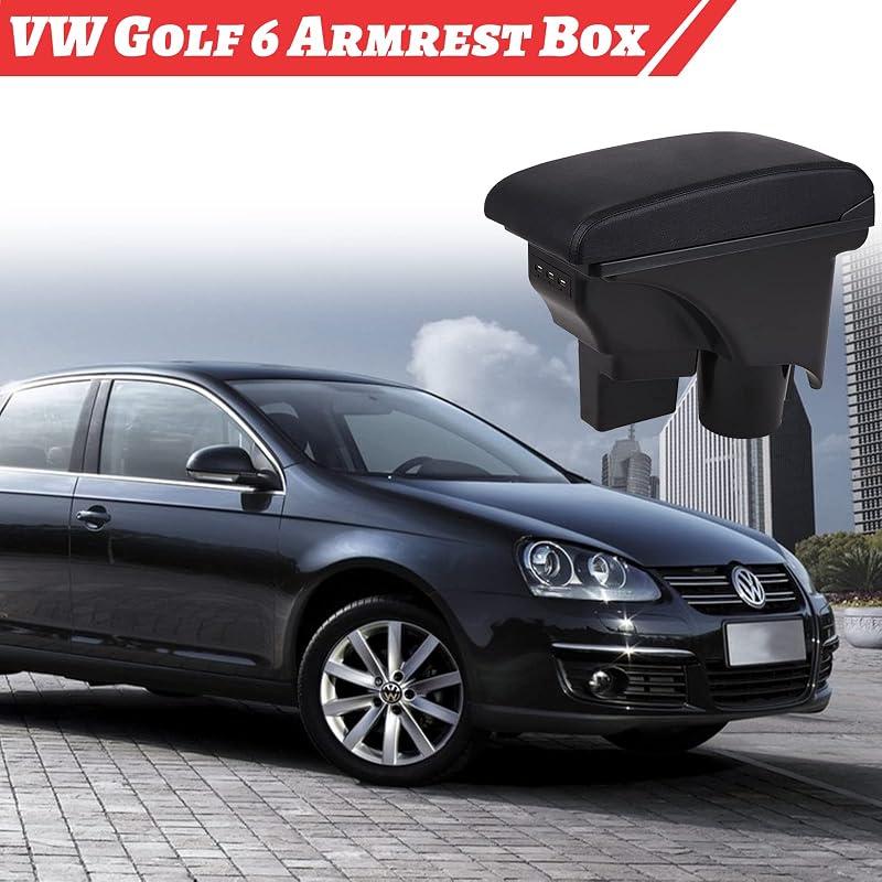 ConBlom autó kartámasz Golf 6 Jetta Mk5 Vento USB töltőportokkal fekete varrással