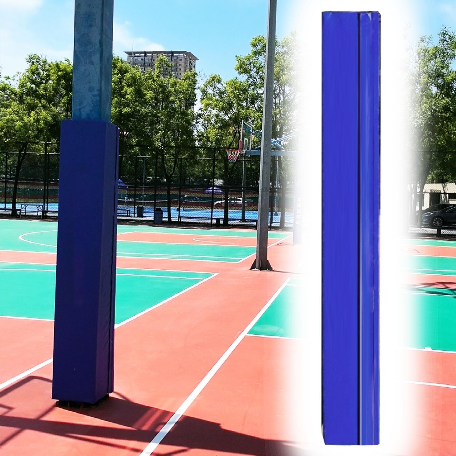 Cubierta protectora de repuesto acolchada para bastones de baloncesto al aire libre, barrera de colisión para mayor amortiguación de seguridad para canchas de baloncesto