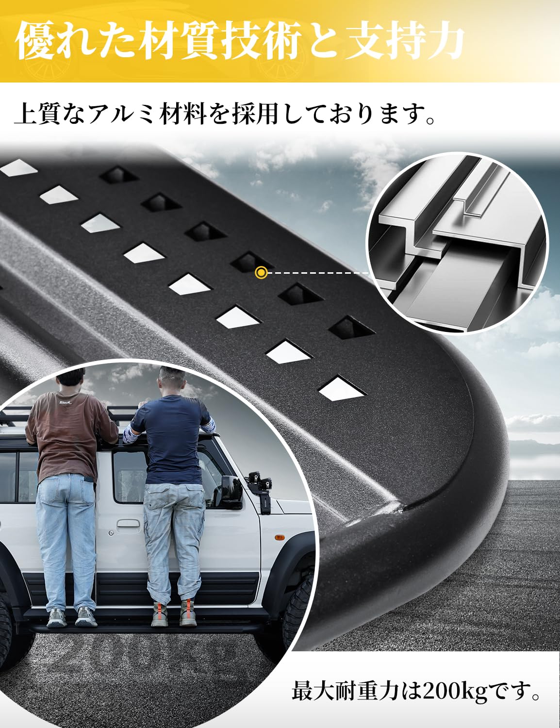 Amazon.co.jp: AMWMORV 新型ジムニーノマド jc74w サイドバー 踏み台